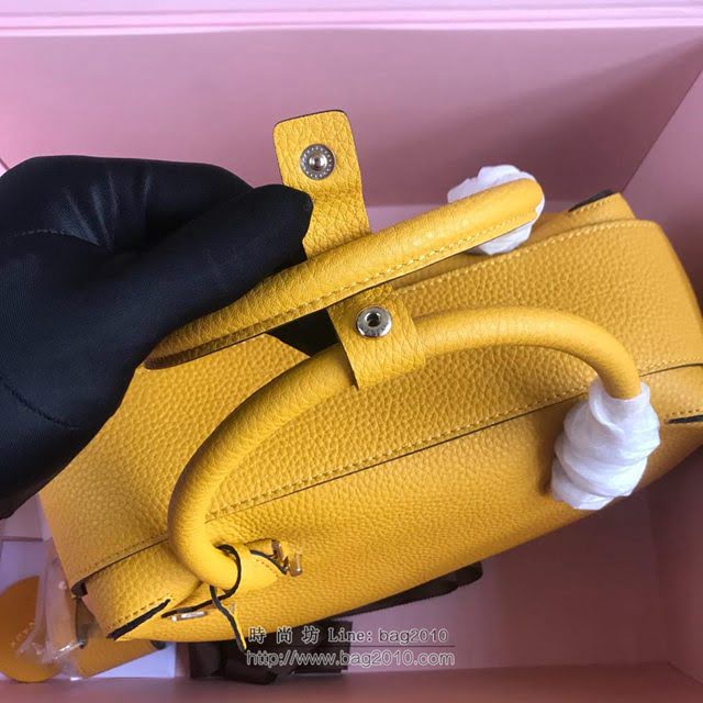 DELVAUX女包 Delvau單肩斜挎包 半手工Cool box 中號 德爾沃女手提包 手拎包 太陽黃  fcs1196